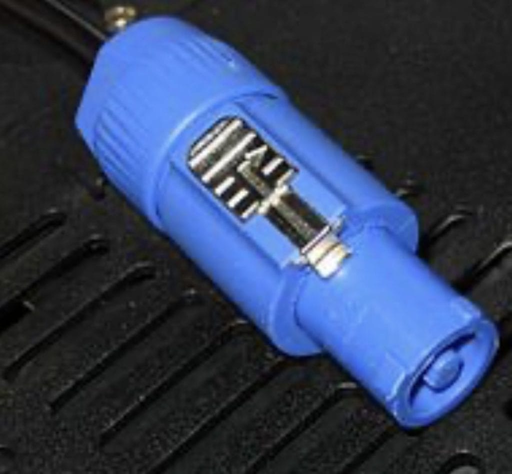 powerCON Male type A,
electricity source, cable connector